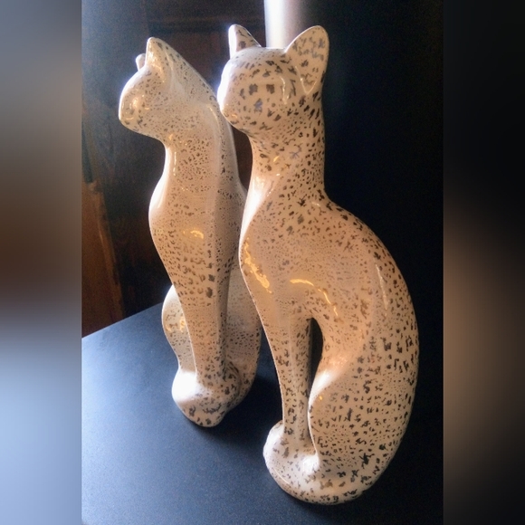 2 semese cats vintage collectible ceramic signed - Picture 6 of 11